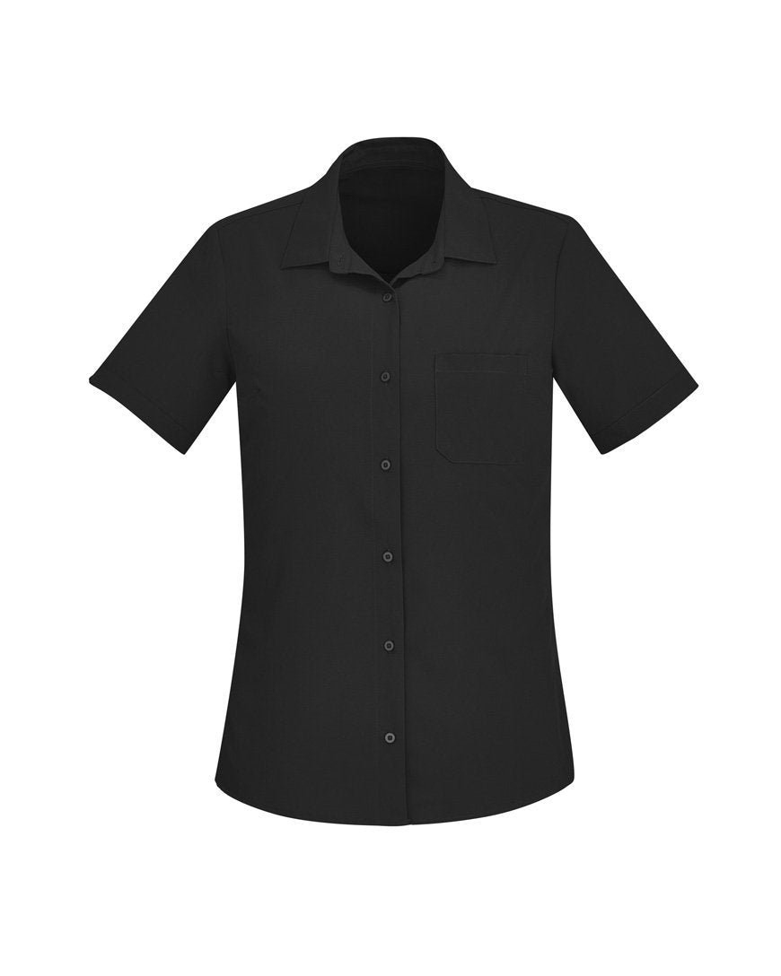 Biz Care Womens Easy Stretch Short Sleeve Shirt CS947LS Health & Beauty Biz Care Black 4 